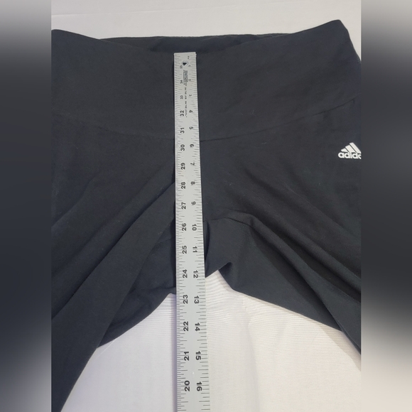 Adidas Ultra Black Highrise Full Length Tight Leg Spellout Logo Size 1X Leggings - Picture 9 of 13